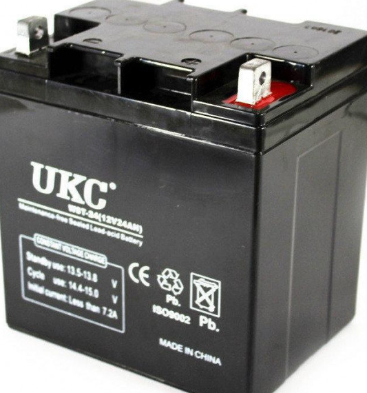 Аккумулятор универсальный аккумуляторная батарея UKC WST-24 12 V 24 Ah Black - фото 1 - id-p1135013025