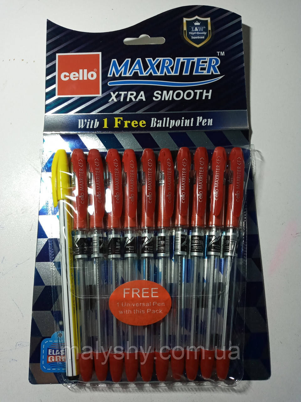 Ручка масляна MAXRITER  ЧЕРВОНА  /  кулькова, фото 1