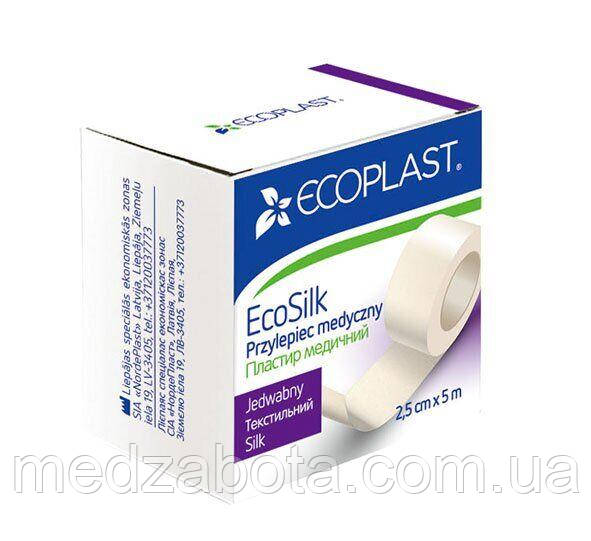 Пластир на шовковій основі 2,5см*5м EcoSilk, фото 1