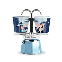 Подарунковий набір Bialetti Set Romantico: гейзерна кавоварка Mini Express (2 cup)+2 кавових чашки