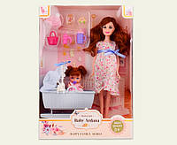 Лялька Baby Ardana вагітна A623 Ардана лялька велике та маленьке ліжечко та аксесуари дитяча іграшка 29 см для дівчаток