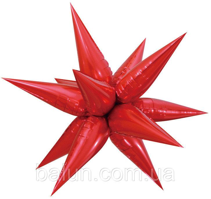 Фольгована кулька "3D зірка" червона (65х65см) 1шт.