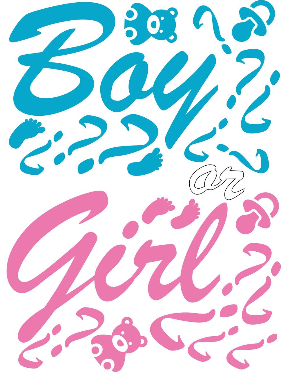Наклейка на кульку "Girl or Boy" (29х20см.)  комплект 1