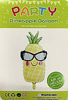 Фольгована кулька фігура "Ананас в окулярах" жовтий 67х44 см. в уп. (1шт.)