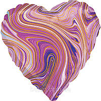 Фольгована кулька серце "Агат" фіолетова Anagram 18"(45см) 1шт.