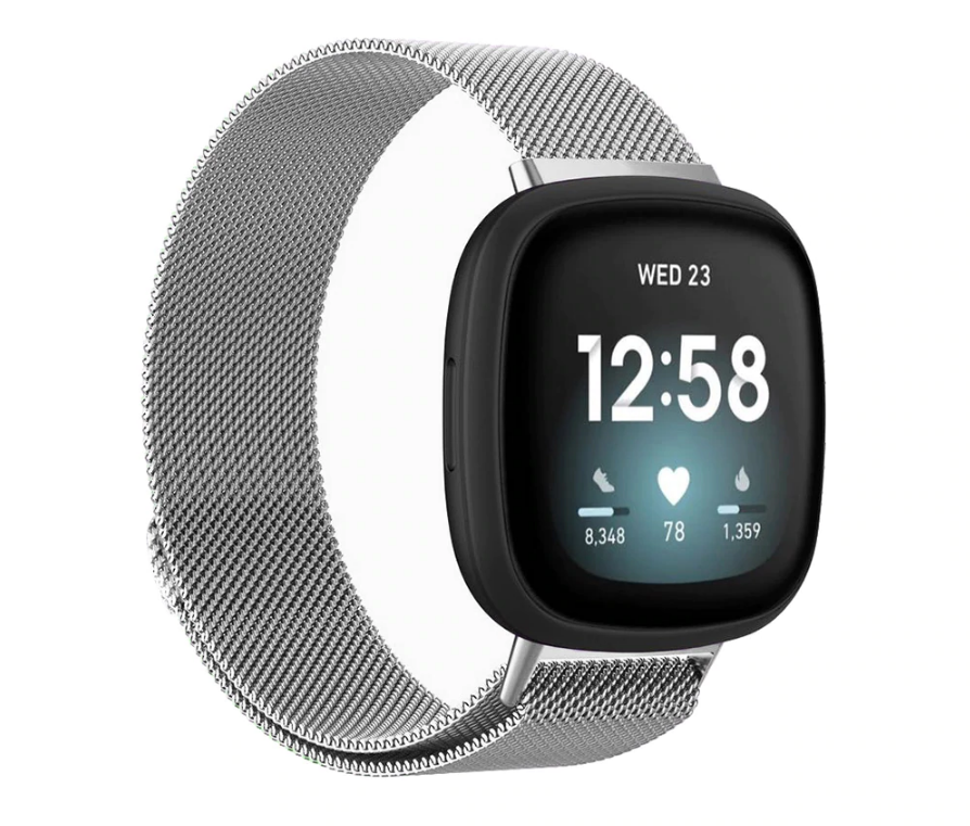 Міланський сітчастий ремінець Primo для годинника Fitbit Versa 3 / Fitbit Sense - Silver L