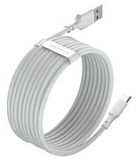 Кабель для зарядки телефона/ смартфона Baseus USB - Type-C 5 A 1.5 м 2 шт/уп Білий (TZCATZJ-02), фото 4