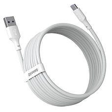 Кабель для зарядки телефона/ смартфона Baseus USB - Type-C 5 A 1.5 м 2 шт/уп Білий (TZCATZJ-02), фото 5
