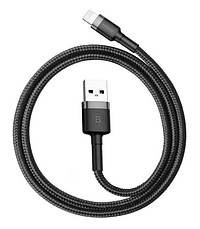 Кабель для зарядки телефона/ смартфона Baseus USB - Lightning 2.4 A 50 см Чорний (CALKLF-AG1), фото 4