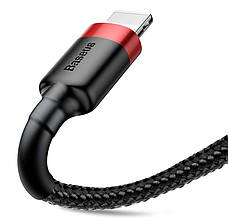 Кабель для зарядки телефона/ смартфона Baseus USB - Lightning 2.4 A 1 м Чорний/Червоний (CALKLF-B19), фото 4