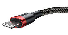 Кабель для зарядки телефона/ смартфона Baseus USB - Lightning 2.4 A 1 м Чорний/Червоний (CALKLF-B19), фото 5