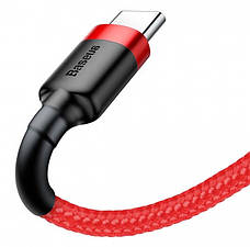 Кабель для зарядки телефона/ смартфона Baseus USB - Type-C 3 A 1 м Червоний/ Чорний (CATKLF-B09), фото 4