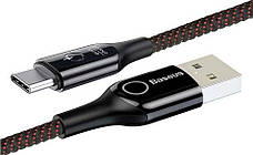 Кабель для зарядки телефона/ смартфона Baseus USB - Type-C 3 A 1 м Чорний/ Червоний (CATCD-01), фото 3