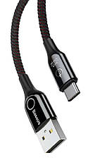 Кабель для зарядки телефона/ смартфона Baseus USB - Type-C 3 A 1 м Чорний/ Червоний (CATCD-01), фото 4