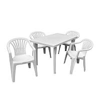 Набор садовой мебели Velo 1 стол и 4 стульчики Altea производство Италия цвет белый