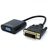 Адаптер переходник DVI-D to VGA Dual Link мониторный конвертор для видеокарты на кабеле 1080P