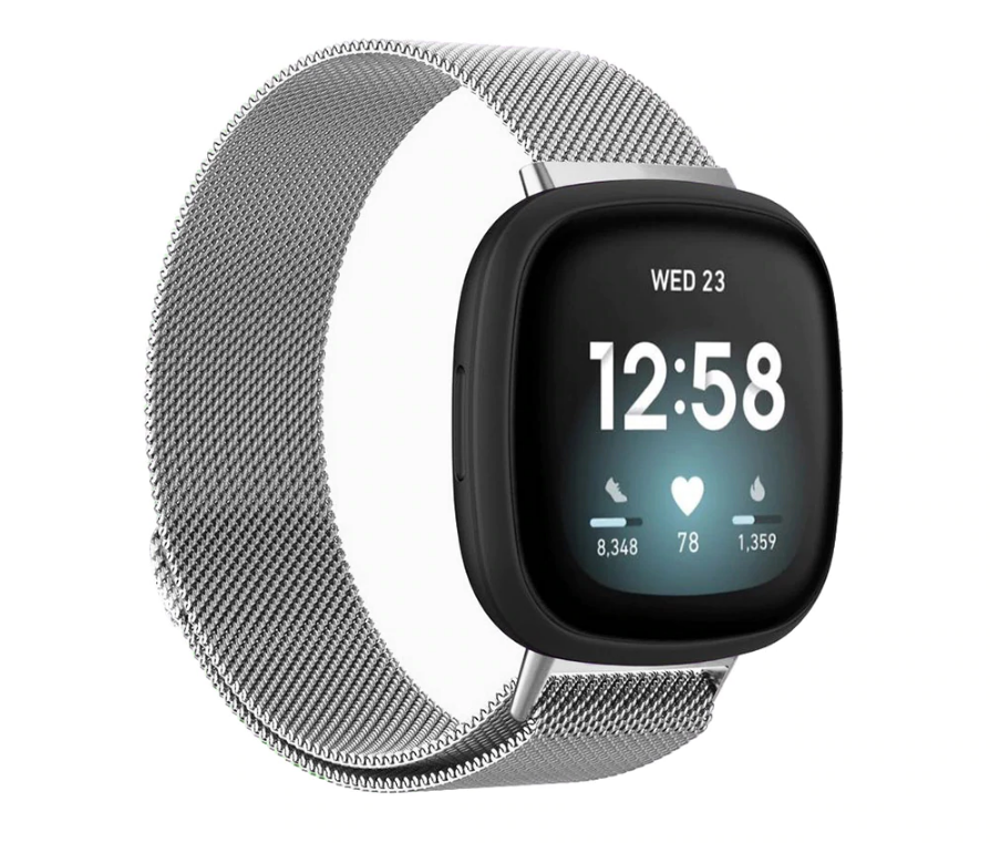 Міланський сітчастий ремінець Primo для годинника Fitbit Versa 3 / Fitbit Sense - Silver L, фото 1