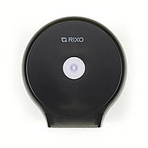 Диспенсер для туалетного паперу Rixo Bello P127TB настінний тримач чорний напівпрозорий пластик Італія, фото 5