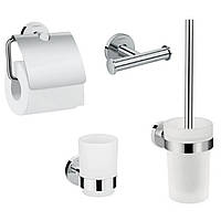 Набор аксессуаров для ванной комнаты Hansgrohe LOGIS: крючок, держатель туалетной бумаги, стакан, ёршик