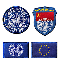 Нашивка значок липучка патч ООН, ЄС UN EU ВООЗ WHO