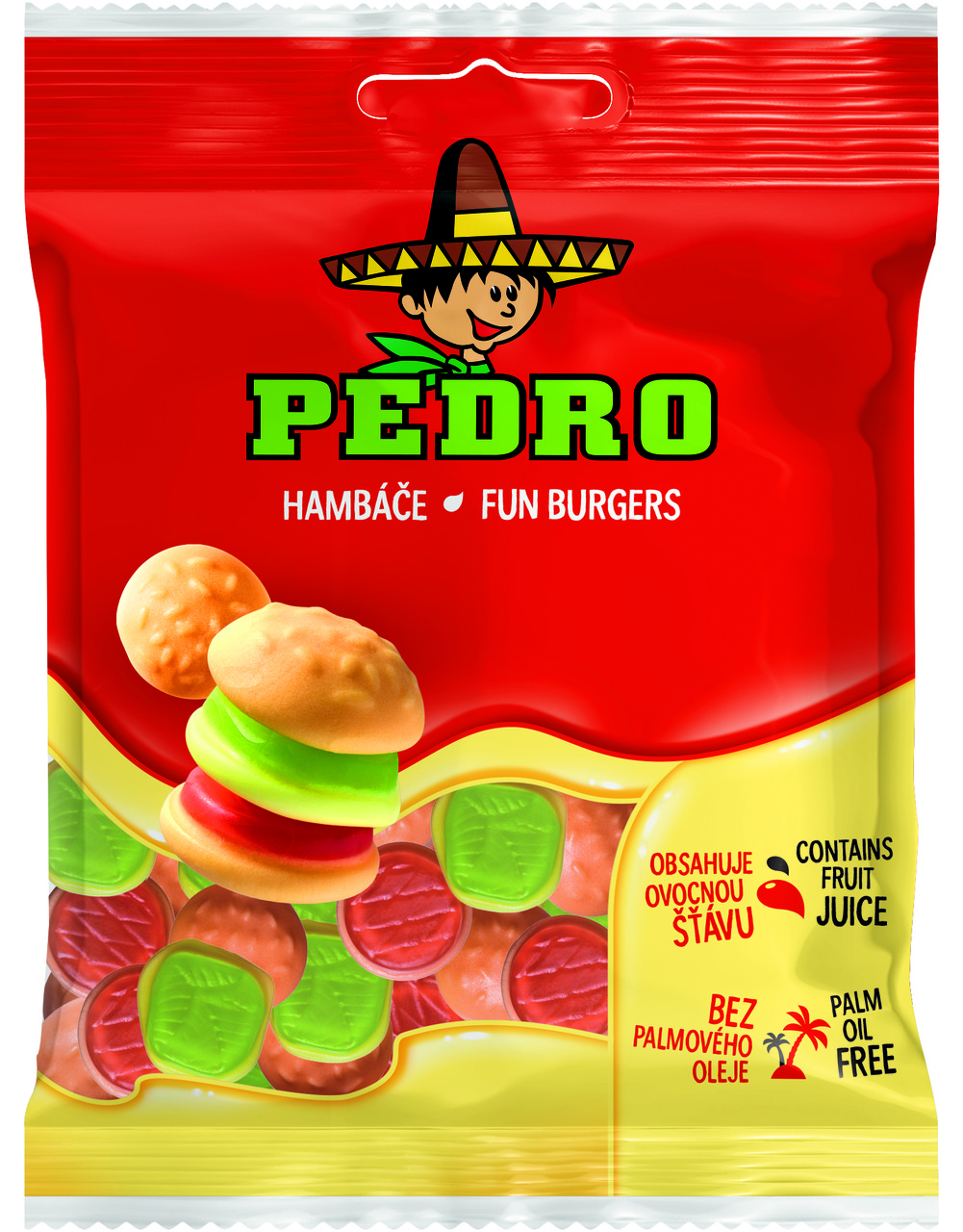 Жувальні цукерки Веселі Бургери PEDRO 80г, (20шт/ящ)