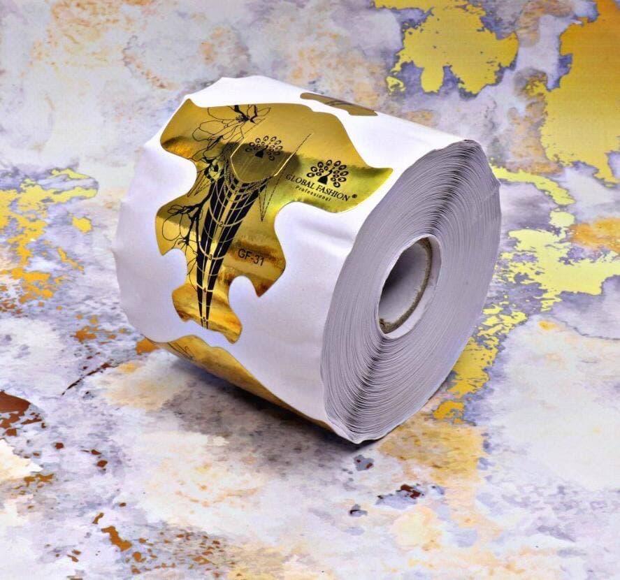 Форма для нарощування Global Fashion, золота (300 шт.) рулон
