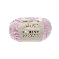 Пряжа для вязания Alize merino royal 31 розовый ализе мерино роял 100% шерсть