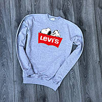 Мужской меланжевый свитшот с принтом "Levis"