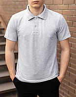 Мужская серая классическая тенниска (футболка поло)
