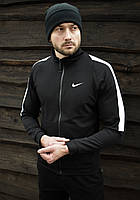 Мужская чёрная олимпийка с принтом"Nike"