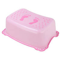 Детская подставка под ноги в ванную Maltex с нескользящей резиновой поверхностью, розовая