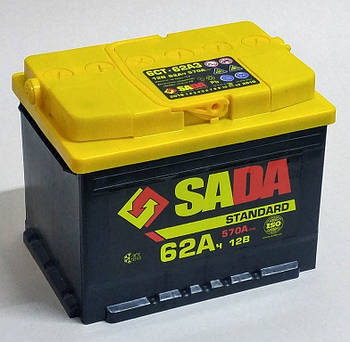 Автомобільний акумулятор SADA Standard 12В 6СТ-62Ач 570А L + Україна