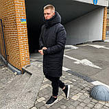 Чоловіча зимова куртка ASOS parka long BRK пуховик утеплена чорна парка Асос довга, фото 3