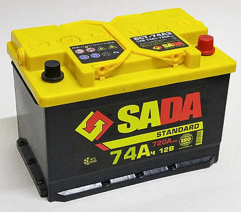Автомобільний акумулятор SADA Standard 6СТ- 74Ач R + 720А Україна