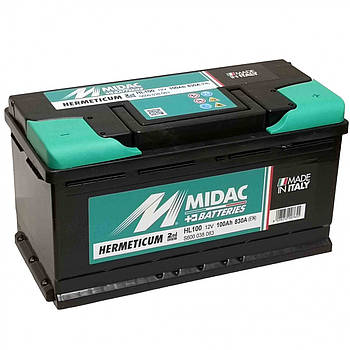 Акумулятор автомобільний MIDAC HERMETICUM 12V, 100Ah 830А Італія