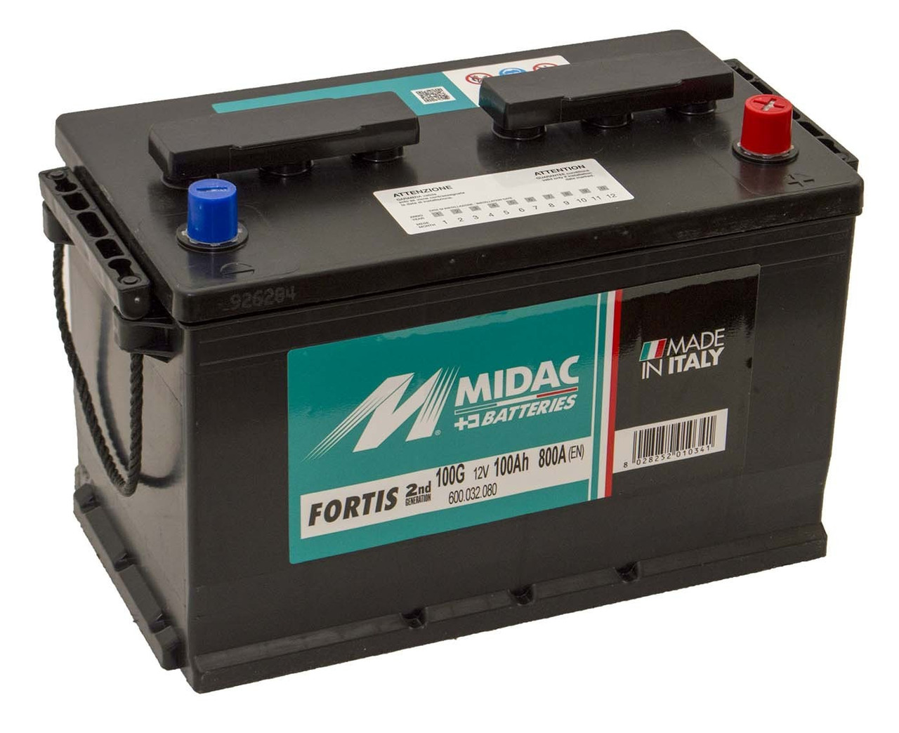 Акумулятор автомобільний MIDAC FORTIS Asia 6СТ-12В 100Ач L+ EN800А Італія