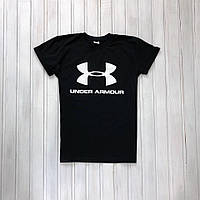 Мужская чёрная футболка с принтом "Under Armour"