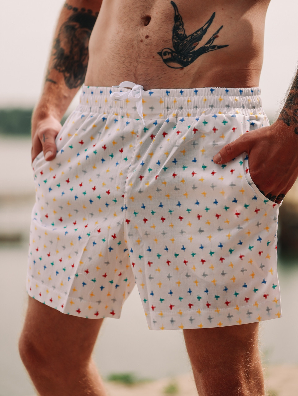 Чоловічі білі пляжні шорти ASOS "Луї", фото 1