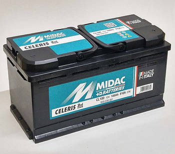 Акумулятор автомобільний MIDAC CELERIS L 6-СТ 100 Ач R+ 810A Італія
