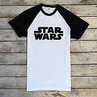Мужская двухцветная футболка с принтом "STAR WARS"