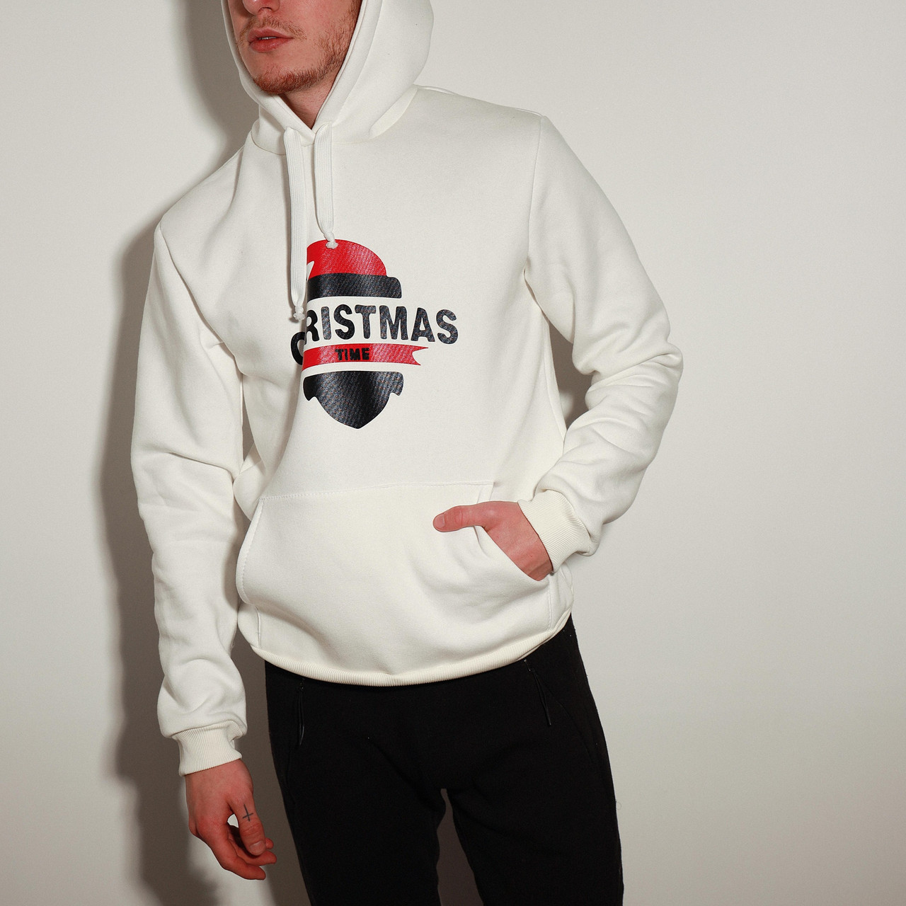 Чоловічий біле худі Asos принт "Christmas", фото 1