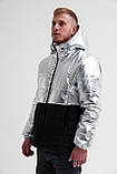 Чоловіча біло-чорна Куртка Асос Блиск, фото 2