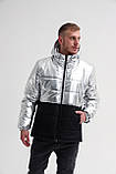 Чоловіча біло-чорна Куртка Асос Блиск, фото 3