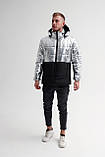 Чоловіча біло-чорна Куртка Асос Блиск, фото 4