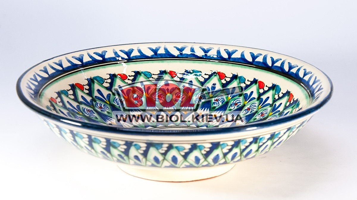 Салатник (міска) вузбекський 23х6,5 см, ручний розпис (варіант 5), фото 1