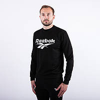 Мужской чёрный свитшот с принтом "Reebok"