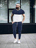 Чоловічий комплект біла з синіми футболка ASOS + сині штани, фото 4