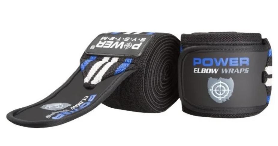 Бинти ліктьові Power System ELBOW WRAPS PS-3600 BLUE/BLACK, фото 1