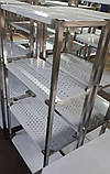 Стелаж промисловий із перфорованими полицями та тримачами для дощок із неіржавкої сталі, фото 3