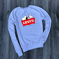 Мужской утепленный белый реглан с принтом "Levis"